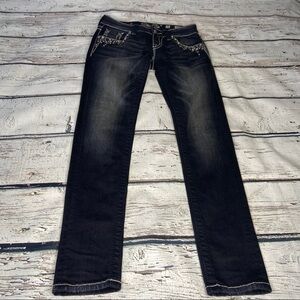 Miss Me Black Skinny Jeans JE5682SR Size 26